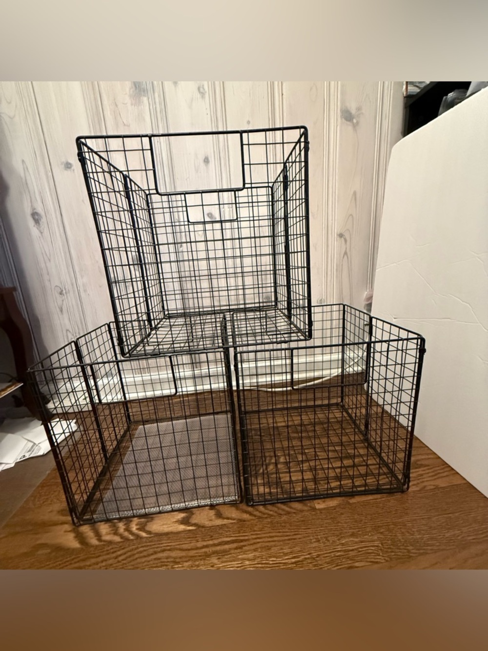 Set of 3 Black Wire Storage Cubes size Approximately 13x13